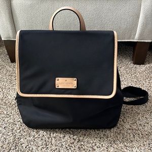 Kate Spade leather trim nylon backpack purse